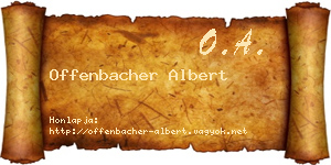 Offenbacher Albert névjegykártya
