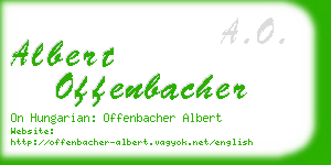 albert offenbacher business card